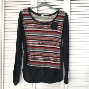 Love Tree Long Sleeve Striped PullOver